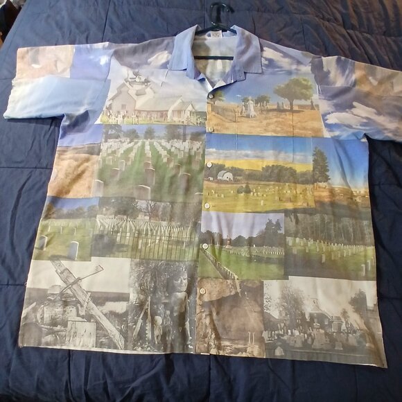 Day of the Dead shirt - dye sublimation project - polyester camp shirt - Picture 1 of 5